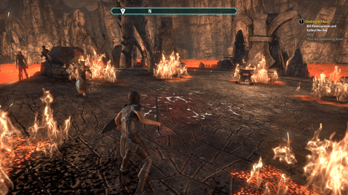 Discovering a bloody summoning circle deep within the caldera of the Tormented Spire while Climbing the Spire in The Elder Scrolls Online.