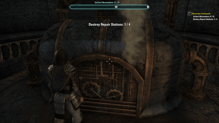 In the Dissonant Commands quest (described below), you must destroy four repair stations AND collect twelve Resonators.
