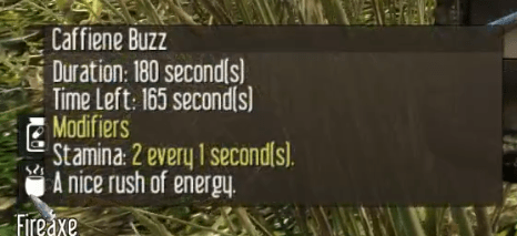 When activated, a small cup icon will appear to indicate the Caffeine Buzz Buff.
