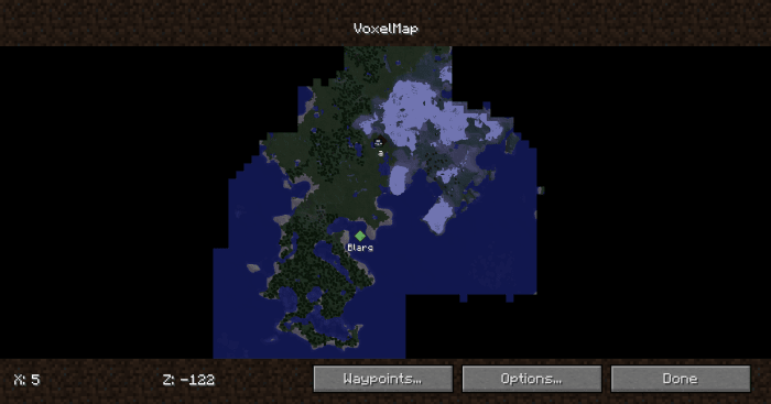 Voxelmap may not be the prettiest or most detailed of the bunch, but it has nearly everything you need and is a good bit lighter on your system.