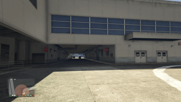 Take this tunnel to the left once getting past the security gate. (Note: Actual mission will take place at night.)