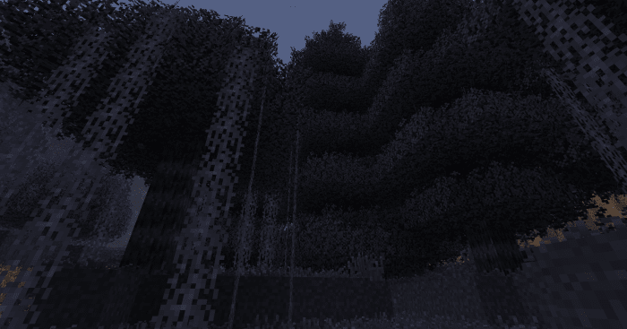 Better Foliage's improvements even work with mod-added trees, such as those in Biomes O' Plenty's Ominous Woods biome.