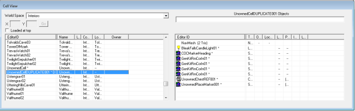 Usando a Célula Ver no Skyrim Creation Kit para duplicar uma célula para ser usado como um ponto de partida para um novo mod.