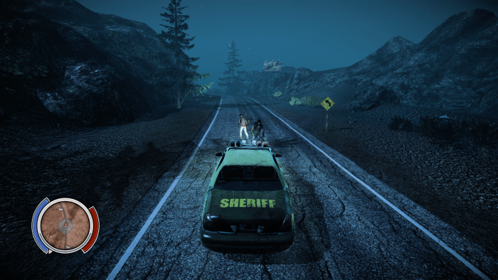 The Police Cruiser is one of the best vehicles to have. Yes I took this screenshot before it got bloodier.