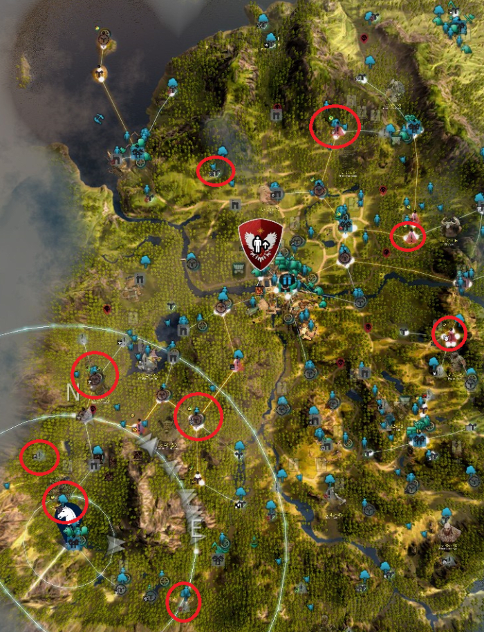 Here are the locations of the fir timber nodes, the birch timber nodes and the cedar timber nodes in Calpheon. Three of each.
