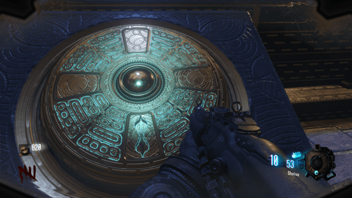 The Focusing Stone will settle in the middle of this glyph on the base of the M.P.D.