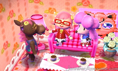 Use play coins to unlock the ability to import custom designs via QR codes, such as the Jigglypuff design on the wall in this screenshot.