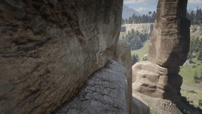 The treasure is in that little crevice. (Any further to right to get this screenshot and Arthur would have gone "splat.")