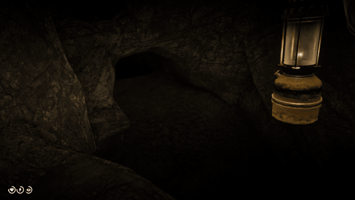 Leap down to this ground and follow the cave down the slope. Also that little platform on the left? You're gonna climb to get back out of here.