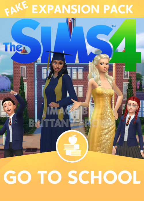 The Sims 4 Go To School Expansion Pack. Cap and Gown by Mathcope School, school uniforms by Margies Sims, school lot in background by KawaiiStacie.