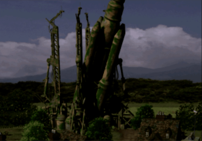 "Final Fantasy VII's" locations use a mix of 2D pre-rendered backgrounds with 3D models of houses, buildings and structures to make locations feel alive while also adding detail without over-working the PlayStation One's limited processing power.