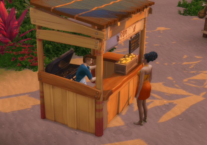 Food stalls and Beach Supply vending machines are scattered all over the neighborhoods! The Food Stalls each contain a different menu, all island themed!