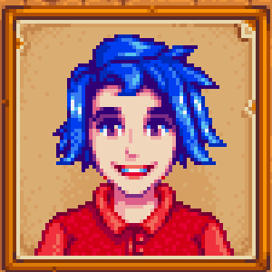 Haley's sister, lives at 2 Willow Lane. Works at the Stardrop Saloon and enjoys making clothing.