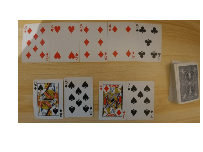I am playing Daily Bltiz with an actual deck of cards. This is good practice to prepare you to paly the miningame in "WSOP".