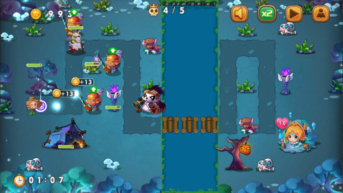 Put the legendary heroes near the base where the enemies emerge, this way you kill enemies fast and you'll be able to gain coins fast.