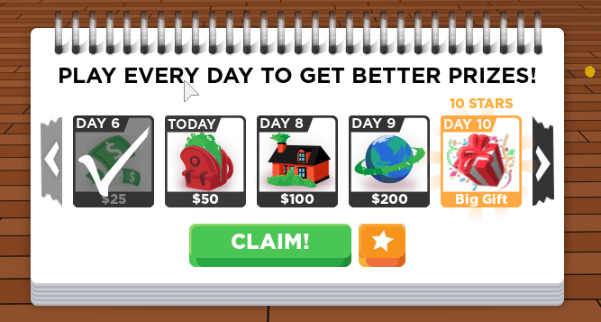 Награды за ежедневный вход. Их всегда по пять штук.