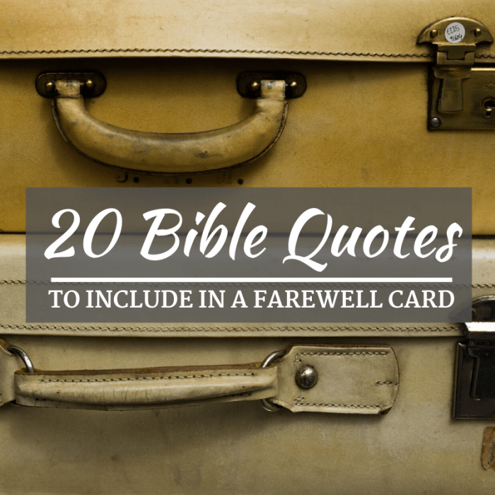 If you're having trouble deciding what to write in a goodbye card, why not consider using an inspirational verse from the Bible?