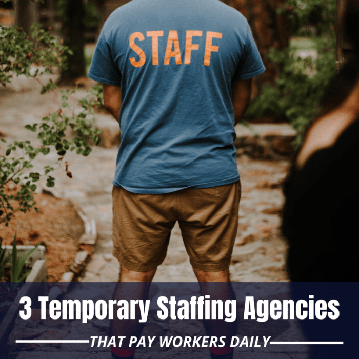 If you need money fast, these staffing agencies can connect you with temporary work that pays daily.