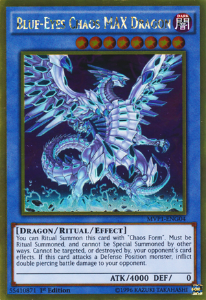 Remember kids: If your Blue-Eyes Chaos MAX Dragon asks you what is your deck's theme, you better not say: "It's Blue-Eyes." That will make him angry. No one wants to make a MAX dragon angry.