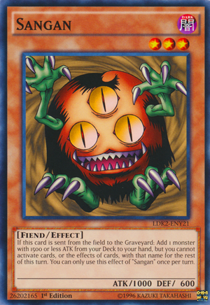 Look what they've done to poor Sangan. The monster coming to avenge his demise now becomes a bench-warmer for a turn. Oh well. Even if you no longer love him, he'll always be Tour Guide's boo.