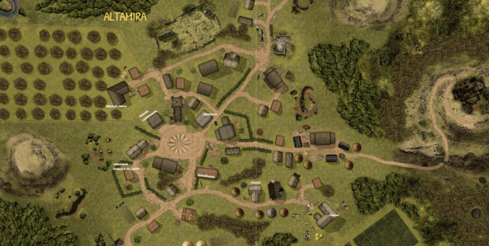 The first run through I played was online, and this was the map I used (repurposed) for the town of Altamira