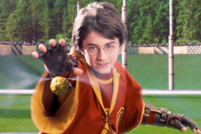 Harry Potter łapiący Snitcha
