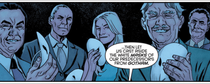 On the DCUniverse streaming service, on the same page, it zooms in to avoid showing President Trump.