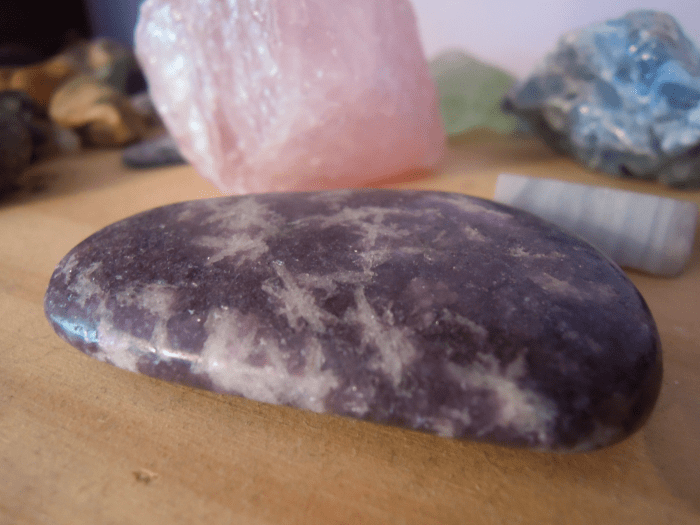 Lepidolite is a very effective crystal for calming anxiety and easing depression.