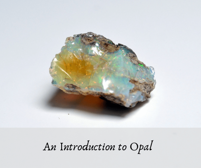 Opal is an iridescent stone that comes in a variety of types and colors, the most common looking almost like a rainbow of color in reflected light.