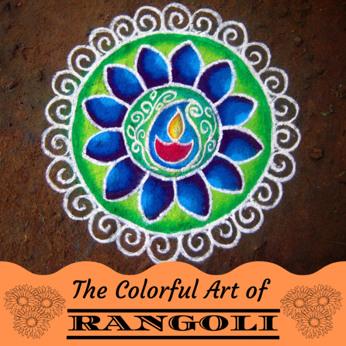 Rangoli is a traditional Indian art form practiced during Diwali and during other celebratory occasions.