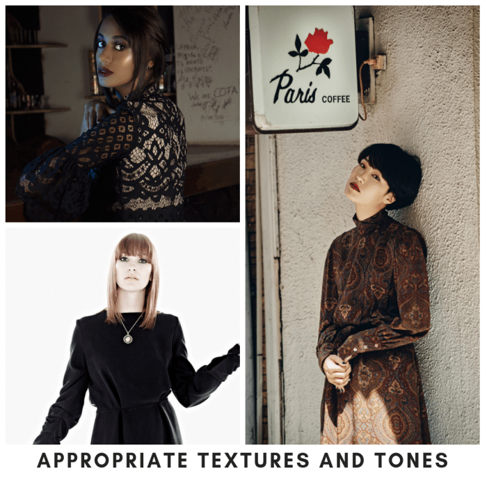 You can make texture, patterns, and lace work, just do so tastefully.