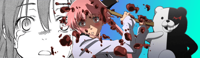 Some clips from battle royale anime and manga horribly put together by yours truly. From left to right, "Kingdom Game," "Future Diaries," and "Danganronpa."