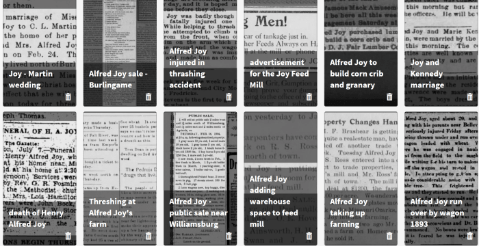 The wedding article includes names of many family members, the sale article shows the family leaving an area, the obituary sometimes details their early life. Look for all these clues.