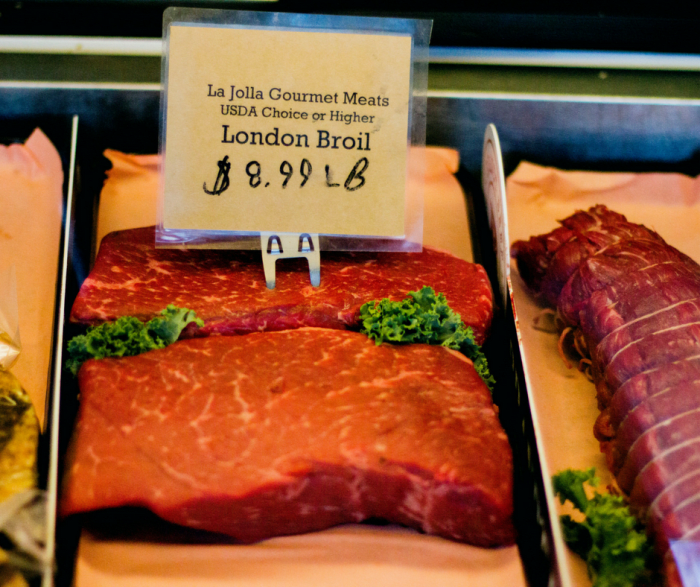 Top round steak, which some butchers call London Broil. Though, technically London Broil refers to a cooking method, not a cut of meat.