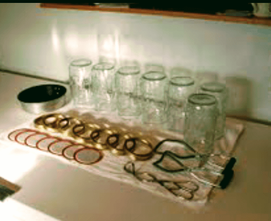 Wash (sterilize if necessary) and examine all jars (chips, cracks), rings (bent, excessive rust), and lids (misaligned rubber).