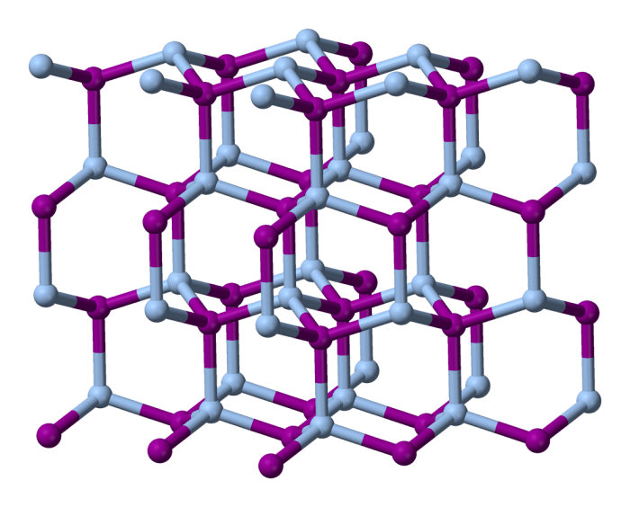 Molecular Matrix - Silver Iodide. Its similar hexagonal shape gives this compound a similar ability to precipitate water vapor.