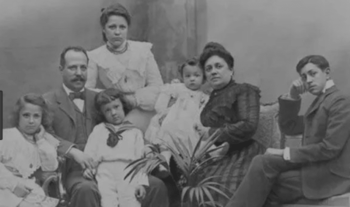The Battló family. In the far left is Josep Battló, who committed Gaudi to redesign the home in 1904.