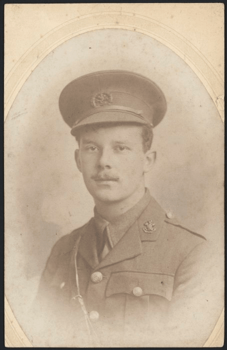 Leslie Heron Beauchamp (1894-1915), brother of Katherine Mansfield, in the uniform of the South Lancashire Regiment. There is a clear echo of her brother's sufferings in the trenches in the story "The Fly"