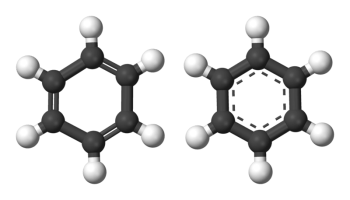 When represented with the structure on the left benzene can be mistaken for an alkene, but the structure on the right shows that it isn't.