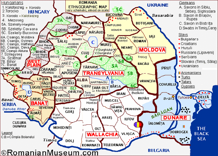 Hungary was defeated during World War I, and the ethnic groups became separated into corresponding countries: Czechoslovakia, Yugoslavia, Poland, and Romania (Transylvania).