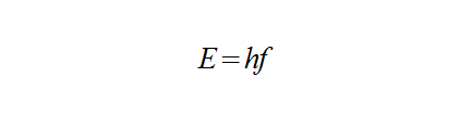 The energy of a quanta of radiation, as introduced by Max Planck, is proportional to the frequency of the radiation.