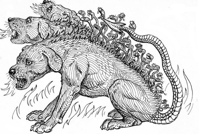 Line Drawing of Cerberus