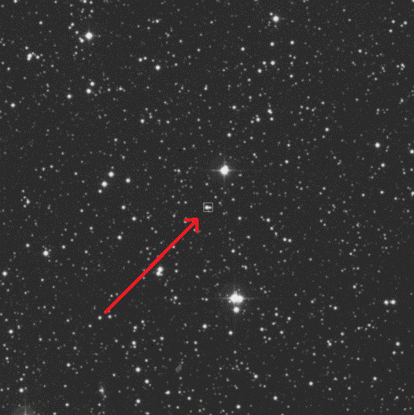An image of a distant binary star system taken from a human-made satellite