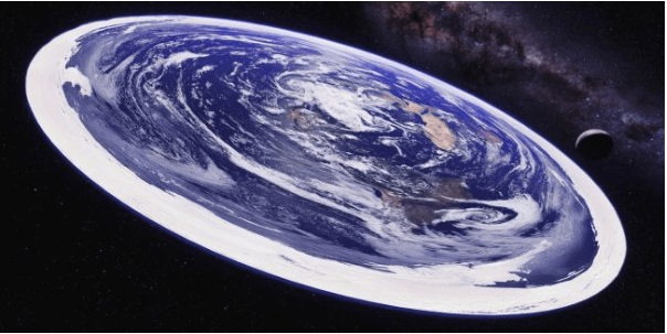 A common opinion of contemporary flat earthers is that the earth is a flat area surrounded by an ice wall.