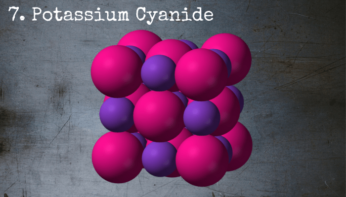 Potassium cyanide is said to be the active ingredient in the suicide pills reportedly carried by spies and special ops soldiers.