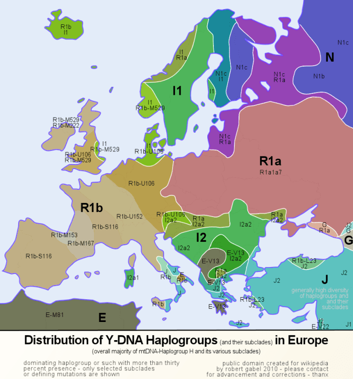 Карта гаплогрупп мира