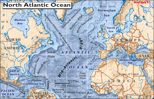 The Titanic shipwreck sits just to the right of the Sohm Plain. The Grand Banks of Newfoundland sits slightly above and right of the Sohm Plain.
