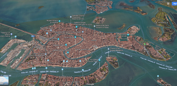 Mappa satellitare di Venezia