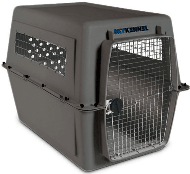 The Petmate Sky Kennel is an airline-approved carrier that comes in sizes large enough to hold large and giant breed dogs.