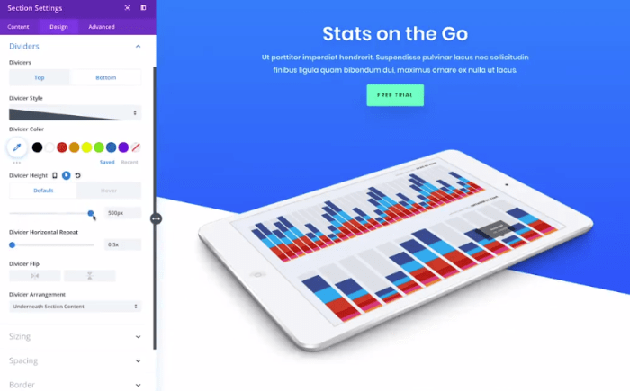 ▲ Fine-tune the littlest detail of any module on any page in Divi: it's a fully drag-and-drop, modular Wordpress theme with extreme versatility
